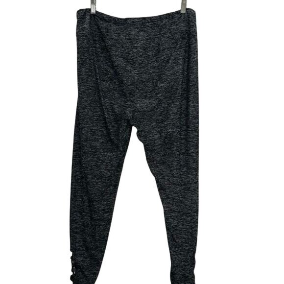 No Boundaries Womens XXL Black Heathered Leggings With Lace-Up Ankle Detail - Picture 7 of 7